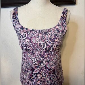 Lands' End Multicolor Paisley Tankini Top